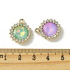 UV Plating Alloy with Mixed Color Glass Rhinestone Pendants FIND-B039-04G-3