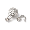 Rack Plating Brass Micro Pave Clear Cubic Zirconia Fold Over Clasps KK-A222-07P-2