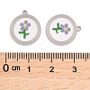 304 Stainless Steel Enamel Pendants STAS-L022-177B-P-3