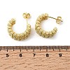 Woven C-Shaped Brass Stud Earrings EJEW-P333-01G-5