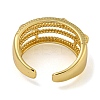 Star Brass Multi-layer Open Cuff Rings for Women RJEW-Z050-07G-3