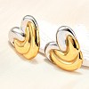 304 Stainless Steel Two-tone Stud Earrings for Women EJEW-R023-01GP-01-2