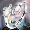 Alloy Opalite Adjustable Cuff Open Rings for Women FS-WG20668-01-2