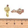 Rack Plating Brass Micro Pave Clear Cubic Zirconia Ice Pick Pinch Bails KK-K340-24-3