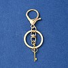 304 Stainless Steel Initial Letter Key Charm Keychains KEYC-YW00004-06-2