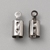 50Pcs 304 Stainless Steel  Folding Crimp Ends FIND-WH0427-66C-P-1