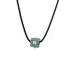 Natural Mixed Stone & Glass Seed Beads Cluster Flower Pendant Necklaces NJEW-MZ00095-3