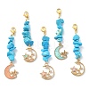 Synthetic Turquoise Chip Beaded Pendant Decorations HJEW-JM01194-01-1