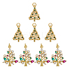 8Pcs 2 Styles Brass with Cubic Zirconia Pendants KK-FH0008-18-1