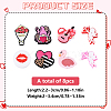 8Pcs 8 Styles Valentine's Day Silicone Focal Beads SIL-YW0001-64-2