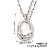 Chic Minimalist Brass Oval Pendant Dapped Chain Necklace for Women VG2128-2-1