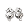 Brass Cubic Zirconia Stud Earring Finding LS-KK-Q048-15P-1