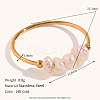 Nuggets Stainless Steel & Natural Freshwater Pearl Beads Finger Rings WG1BE4A-03-2