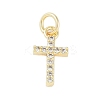 Rack Plating Brass Micro Pave Clear Cubic Zirconia Pendants KK-Z060-04G-01-1