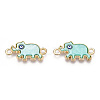 Alloy Enamel Elephant Connector Charms ENAM-A139-07G-05-2