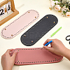 3Pcs 3 Colors Oval PU Leahter Knitting Crochet Bags Bottom AJEW-CL0001-77-3