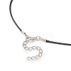 2Pcs 2 Styles Electroplate Glass Beaded Dark Cyan Christmas Tree & Alloy Star Pendant Black Waxed Cotton Cord Necklaces NJEW-MZ00123-7