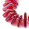 Electroplate Transparent Glass Beads Strands EGLA-R114-01I-3