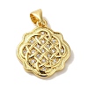 Rack Plating Brass Micro Pave Clear Cubic Zirconia Pendants KK-P267-07G-1