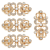4Pcs Flower Alloy & Glass Cardigan Clips AJEW-PH0006-66G-1
