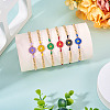 6Pcs 6 Colors Alloy Enamel Link Bracelets for Women BJEW-TAC0042-6
