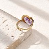 Heart Natural Amethyst Finger Rings STAS-Z112-10G-01-3