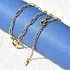 304 Stainless Steel Ring Pendant Paperclip Chain Necklaces for Women NJEW-Z091-02G-3