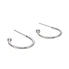 Tarnish Resistant 304 Stainless Steel C-shaped Hoop Circle Ball Stud Earrings STAS-K204-04P-2