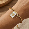 Adjustable Brass & Natural Shell Charm Bracelets MV3027-1