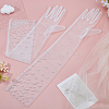 1 Pair Tulle Long Gloves for Wedding Bride Supplies AJEW-ME0001-73-4