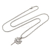 201 Stainless Steel Laser Cut Dandelion Pendant Box Chain Necklaces for Women NJEW-Q004-07P-4