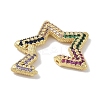 Rack Plating Brass Micro Pave Cubic Zirconia Twister Clasps KK-NH0002-14G-02-2