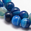 Natural Striped Agate/Banded Agate Bead Strands G-K166-13-6mm-4