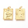Brass Micro Pave Clear Cubic Zirconia Charms ZIRC-O036-20G-2