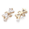 Brass Micro Pave Cubic Zirconia Links Connectors KK-R111-060-2