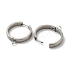 Tarnish Resistant 201 Stainless Steel Huggie Hoop Earrings Findings STAS-A167-01W-P-2
