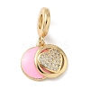 Brass Micro Pave Clear Cubic Zirconia European Dangle Charms KK-D502-10G-1