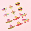 12Pcs 6 Styles Rainbow Color Printed Acrylic Pendants Sets OACR-FS0002-10-7