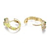 Green Cubic Zirconia Snake Huggie Hoop Earring EJEW-N011-46I-NF-3