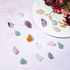 16Pcs Raw Rough Natural Fluorite & Green Aventurine & Green Fluorite & Rose Quartz & Amethyst & Ferruginous Quartz & Citrine & Quartz Crystal Pendants G-HS0001-08-4