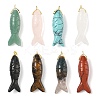 Natural & Synthetic Mixed Gemstone Carved Pendants G-P599-08G-1
