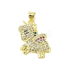 Brass Micro Pave Cubic Zirconia Pendants KK-E111-26G-1