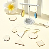 DIY Rhombus/Triangle/Oval Natural Poplar Wood Pendant Dangle Earring Making Kits DIY-YW0010-47-6