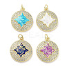 Brass Micro Pave Clear Cubic Zirconia Pendants KK-L213-003G-1