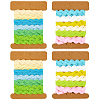 4 Cards 2 Styles  Polyester Wavy Fringe Trim Ribbon DIY-GF0009-48D-1