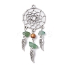 Mixed Gemstone Chip Big Pendants PALLOY-JF02291-2