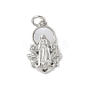 Brass Pave Natural White Shell Religion Pendants KK-S522-23P-C-1