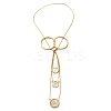 304 Stainless Steel & Natural Shell Ring Lariat Necklaces for Women NJEW-A045-21G-4