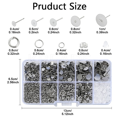 DIY 304 Stainless Steel Stud Earring Making Kits DIY-YW0010-50-1