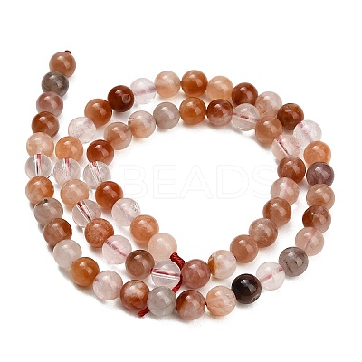 Natural Red Hematoid Quartz Beads Strands G-G475-A01-6mm-1